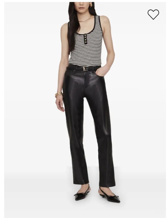 Anine Bing Tops - Anine Bing Black & White Striped Henley Tank: elevated casual